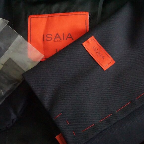 Isaia Napoli Base E Navy Blue Aquaspider Wool Sport Coat Blazer Sz 48R BRAND NEW - Picture 1 of 10